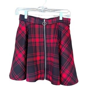 Hot Topic Skater Pleated, Black, And Red Skirt Size SM